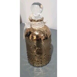 Mercury glass,  bronze perfume bottle. Embellished (Love)